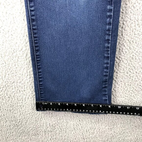 LEVIS 529 Womens Size 32 Dark Wash Mid Rise Distressed Curvy Bootcut Jeans 32x28 - Picture 15 of 16